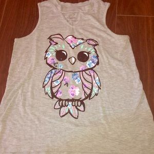 Justice Shirts & Tops - Size 14/16 Owl Tank Top Justice Shirts & Tops - Size 14/16 Owl Tank Top